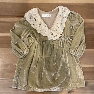 BNWOT Zara girls crushed velvet dress